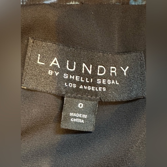 Laundry By Shelli Segal  Blue Cheetah Chiffon Sheer Mini Dress Tie On Neck - Picture 11 of 15